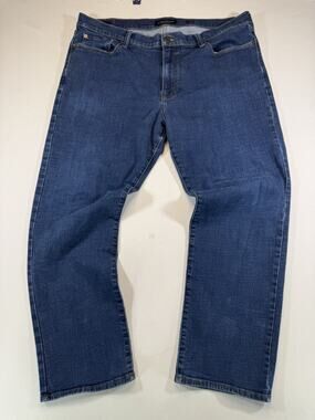 Lucky Brand 363 Straight Jeans Mens 38x30 Dark Wash Stretch Denim Blue